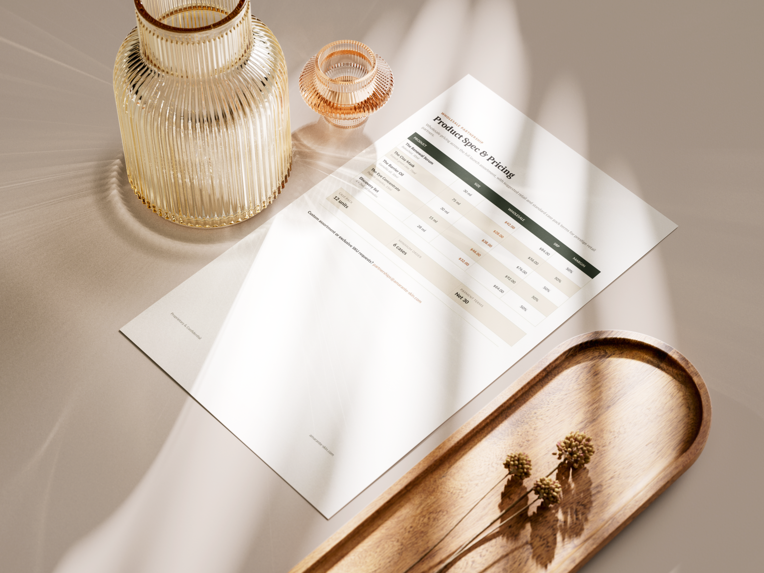 forenza studios, amarante, campaign, beauty, business, stationery, design, layout, presentation design