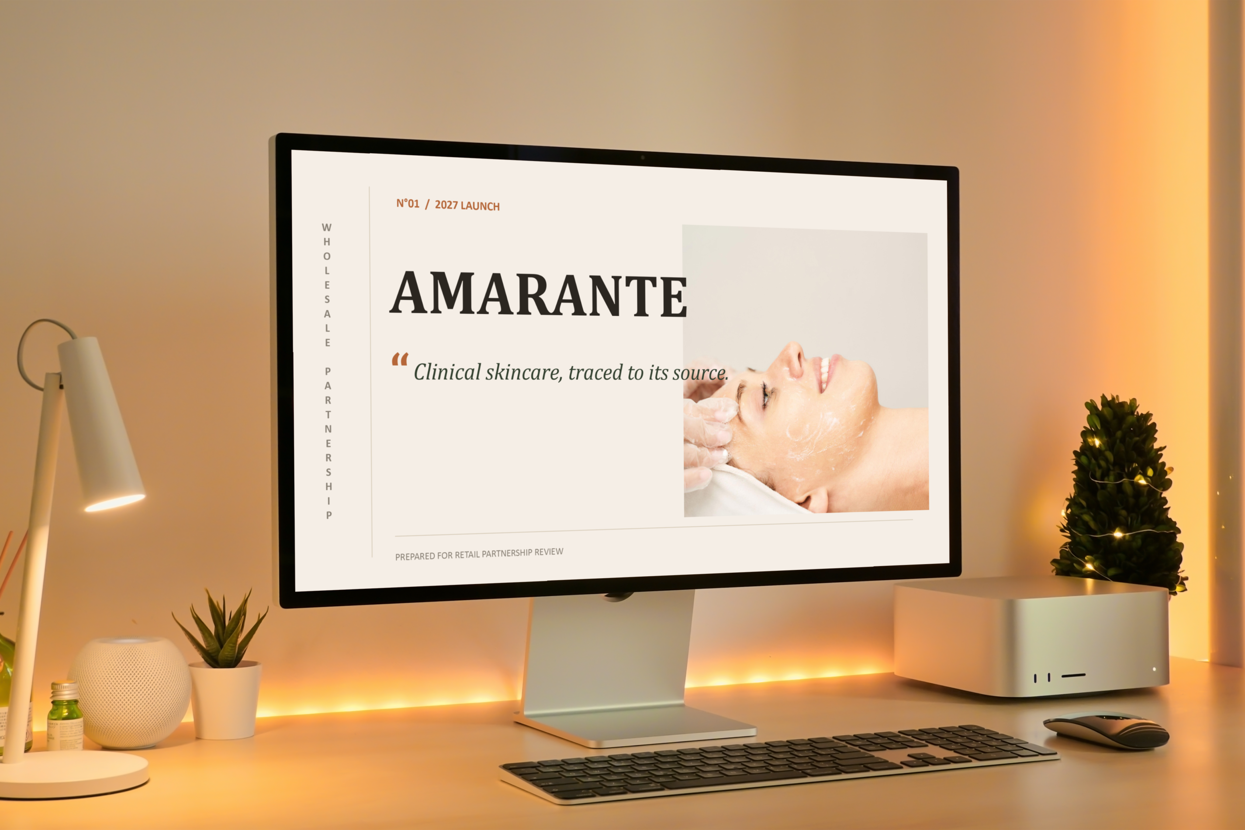 forenza studios, amarante, campaign, beauty, business, stationery, design, layout, presentation design